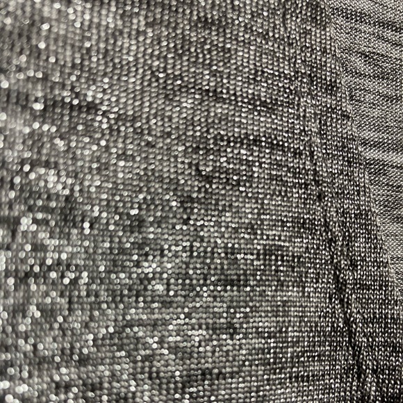 Was💲15! EUC Jennifer Lopez sparkly silver ruched wrap top women’s medium - Picture 6 of 16